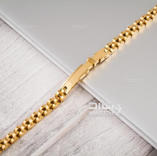 دستبند استیل طلایی