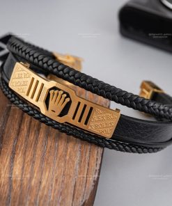 دستبند چرمی 2 دور برند Rolex