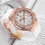 ساعت زنانه سفید برند هابلوت نگین‌دار HUBLOT BIGBANG - Image 3