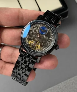 ساعت پتک فیلیپ مشکی موتور اتوماتیک مردانه اسکلتون