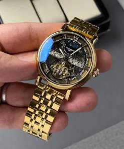 ساعت پتک فیلیپ موتور اتوماتیک مردانه اسکلتون طلایی