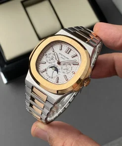 ساعت پتک فیلیپ ناتلیوس موتور اتوماتیک مردانه Patek Philippe رزگلد سیلور