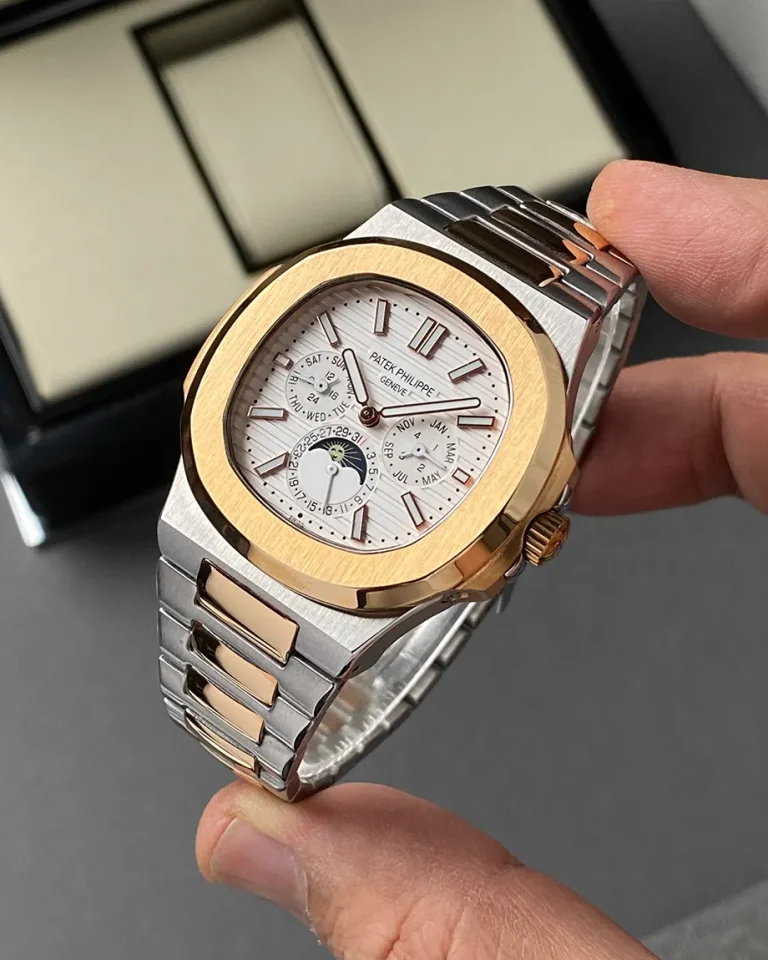 ساعت پتک فیلیپ ناتلیوس موتور اتوماتیک مردانه Patek Philippe رزگلد سیلور
