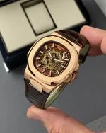 ساعت پتک فیلیپ ناتلیوس موتور اتوماتیک مردانه Patek Philippe قهوه ای