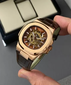 ساعت پتک فیلیپ ناتلیوس موتور اتوماتیک مردانه Patek Philippe قهوه ای