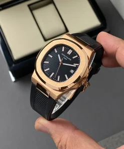 ساعت پتک فیلیپ ناتلیوس موتور اتوماتیک مردانه Patek Philippe مشکی طلایی