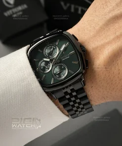 ساعت مشکی سبز ویتوریا مدل VT3403