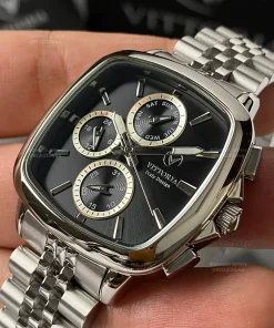 خرید ساعت ویتوریا مدل VT3403 رنگ سیلور صفحه آبی