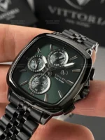 ساعت مشکی سبز ویتوریا اصل مردانه مدل VT3403