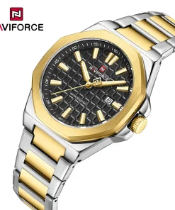 ساعت نیوی فورس اصل مردانه NF9258 طلایی مشکی