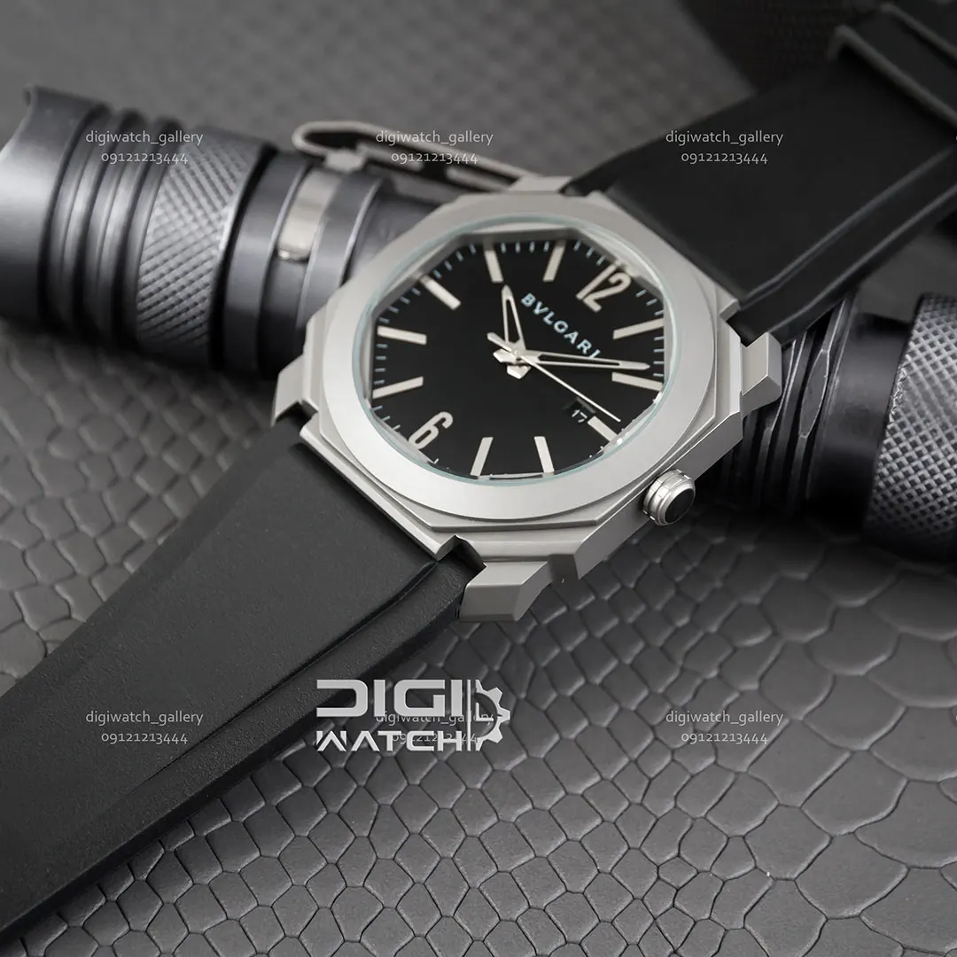 ساعت مردانه بولگاری مدل اکتو Bvlgari OCTO مشکی - تصویر 2