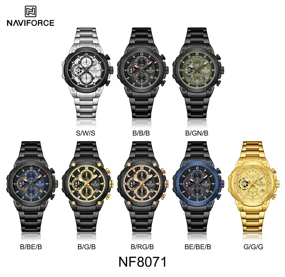 ساعت اورجینال مردانه نیوی فورس مدل NAVIFORCE NF8071 B/GN/B - Image 4